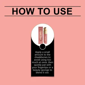 Détail instructif pour appliquer le fard à joues liquide rose Zephoco pour un éclat naturel