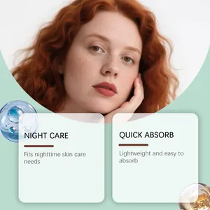 Détail montrant les bienfaits du soin de nuit avec un mannequin pour gel à l'acide hyaluronique