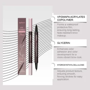 Dettaglio che mostra ingredienti come la glicerina per la matita per sopracciglia 2 in 1.