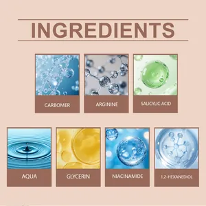 Detail of OCEAURA exfoliating gel ingredients showing Salicylic Acid and Niacinamide