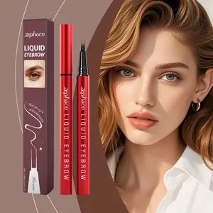 Crayon à sourcils liquide marron Zephoco avec pointe fourchue pour un maquillage naturel