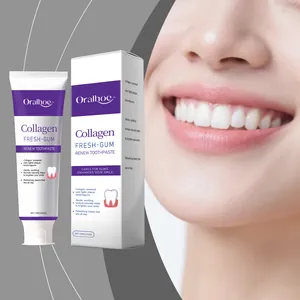 Dentifrice Violet au Collagène Oralhoe Nettoyage Dentaire Professionnel Haleine Fraîche Soin des Gencives Blanchissant Sourire Soin Bucodental Quotidien