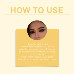 Guide visuel détaillé sur l'application de l'eye-liner liquide Zephoco pour un look naturel