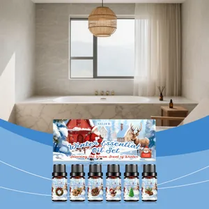 Set d'huiles essentielles d'hiver EELHOE avec six parfums de fête en flacons de 10ml