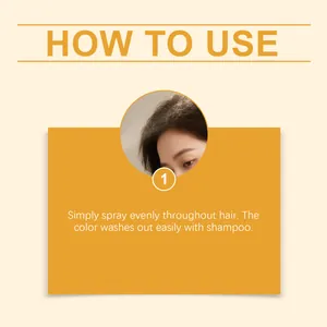 Visualisierungsanleitung für den ersten Schritt zum gleichmäßigen Auftragen von Haarspray.