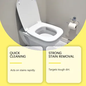 Vue détaillée d'une toilette propre montrant l'effet puissant du gel de nettoyage