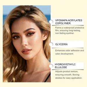 Ingrédients clés de l'eye-liner liquide marron clair pour une application lisse