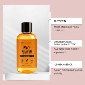 Hydraterende perzik shea butter lichaamsolie met glycerine voor een zijdezachte huid