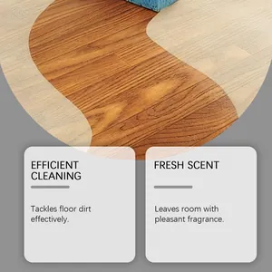 Primer plano que muestra la eliminación eficaz de suciedad en suelo de madera con polvos
