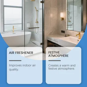 Scène de salle de bain moderne illustrant les bienfaits de l'aromathérapie festive