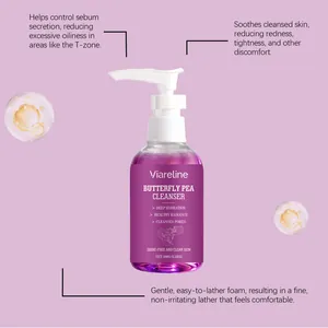 Viareline Butterfly Pea Cleanser λεπτομέρειες για ενυδάτωση και έλεγχο της λιπαρότητας