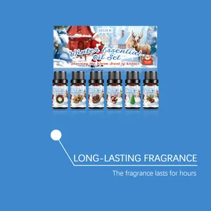 Coffret d'huiles essentielles d'hiver festif avec 6 senteurs saisonnières