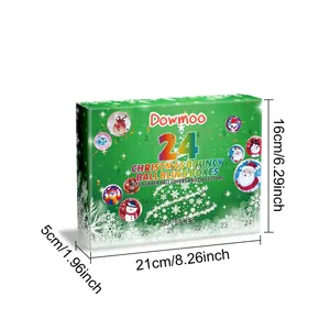 Calendario dell'Avvento con 24 scatole cieche palline rimbalzanti, 21 x 16 x 5 cm.