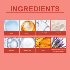 Infografica dettagliata che mostra i principali ingredienti della maschera per piedi.
