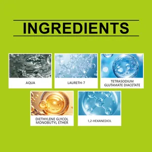 Ingredient list of professional sneaker foam cleaner showing essential chemical components