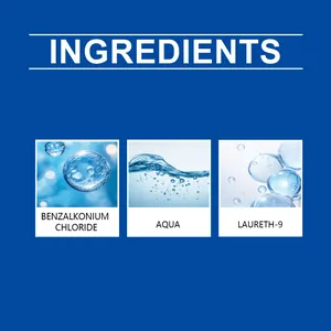 Vue détaillée des ingrédients du spray nettoyant notamment Aqua et Laureth-9
