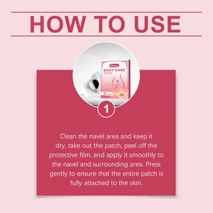 Ausführliche Anleitung zur richtigen Anwendung des Body Ease Pflasters im Bauchnabelbereich.