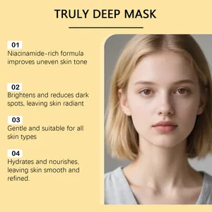 Détail infographique complet des bienfaits du masque éclaircissant à la niacinamide.