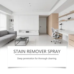 Scène de salon minimaliste pour spray détachant ménager polyvalent efficace.