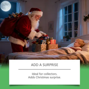 Scatola regalo di Natale con Babbo Natale che aggiunge una sorpresa festiva per i bambini