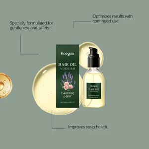 Vista detallada del aceite capilar HOEGOA Lavanda y Rosa con textura nutritiva