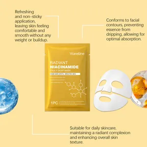 Dettaglio della maschera viso alla niacinamide con essenza idratante e foglio maschera
