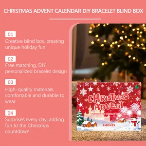 Calendario de adviento de Navidad de 24 días caja de pulsera DIY detalle festivo