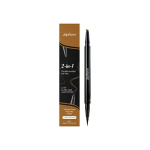 Zephoco Stylo À Sourcils Liquide 2 En 1 Double Extrémité Imperméable Pointe À Quatre Dents Maquillage Naturel Longue Durée
