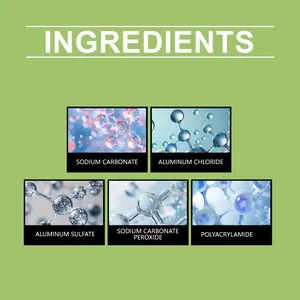 Ingredient breakdown of aquaculture feed additive with molecular structure views.