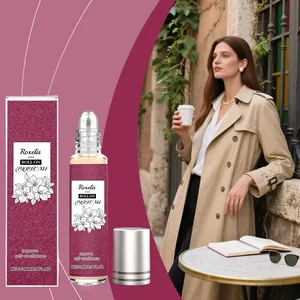 10ml rose roll-on perfume in an elegant portable magenta glass bottle with box