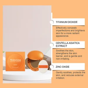 Λεπτομέρεια του ενυδατικού cushion concealer cocoa με συστατικά και βελούδινη υφή
