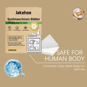 Jakehoe eco-friendly dishwasher detergent sheets safe for human body in convenient pack