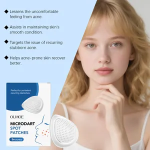 Λεπτομερής προβολή των επιθεμάτων ακμής OUHOE microdart για τη φροντίδα επίμονων ατελειών