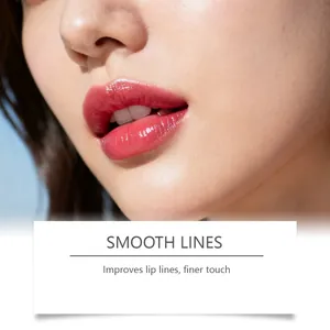 Nahaufnahme von glatten, gepflegten Lippen nach der Anwendung der grünen Apfel Lippenmaske