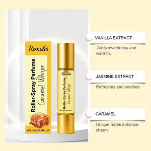 Detailansicht des Caramel Whispe Roller-Parfüms mit Noten von Vanille, Jasmin und Karamell