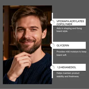 Elenco dettagliato degli ingredienti della penna per barba per lo styling e morbidezza