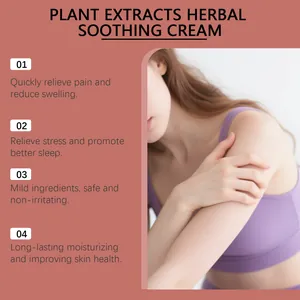 Crema calmante natural de extractos herbales para el masaje corporal y la hidratación
