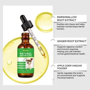 Detail view showing Kriath herbal drops ingredients like ginger and marshmallow root.