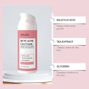 Detailansicht der EELHOE Gesäß-Akne-Pflegecreme mit Wirkstoffen wie Salicylsäure.