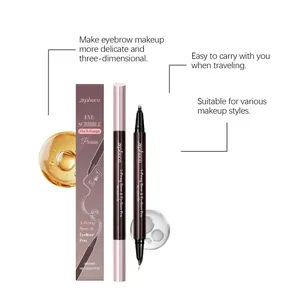 Dettaglio della penna per sopracciglia e eyeliner Zephoco 2-in-1 marrone a 4 punte trucco