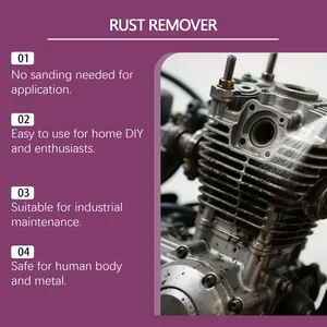 Effective multi-purpose rust remover spray applied to a rusted engine for maintenance