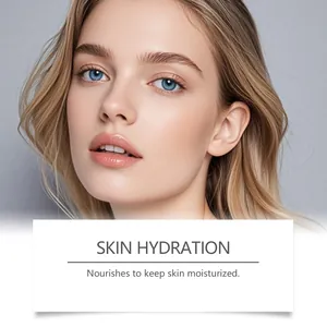 Close-up view of a model highlighting skin hydration for OCEAURA moisturizing gel.