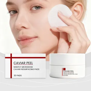 Nightly caviar resurfacing pads for gentle exfoliation and facial skin hydration