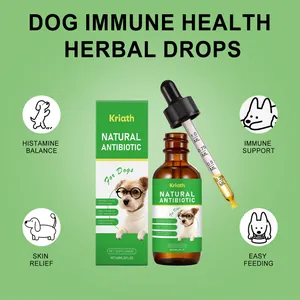 Kriath herbal drops for dog immune health and skin relief in a 60ml dropper bottle