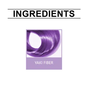 Macro view showing the smooth texture of purple Yaki fiber synthetic hair extensions