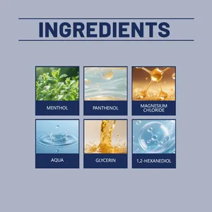 Detailed ingredient list for magnesium soothing spray including Menthol and Panthenol
