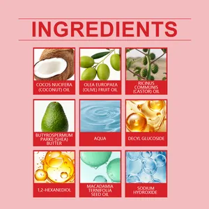Gedetailleerd overzicht van natuurlijke ingrediënten in HOEGOA-shampoo voor haarverzorging.