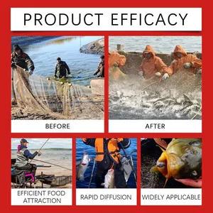 Portable sweet flavor fishing bait additive showing effective food attraction and catch results