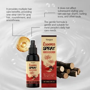 Vista dettagliata dello spray per capelli allo zafferano con estratti vegetali naturali