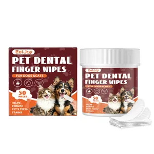 EELJOY Salviette per Dita Dentali Monouso per Animali Domestici Gatti E Cani Pulizia Orale Sbiancamento Denti Deodorante